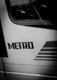 Vertical Houston Metro Light Rail landscape black and white Photography