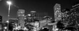 Panoramic The Houston Skyline from Clay and La Branch landscape black and white Photography