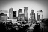 Horizontal A Northeast Section of the Houston Skyline landscape black and white Photography