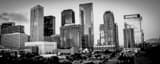 Panoramic A Northeast Section of the Houston Skyline landscape black and white Photography