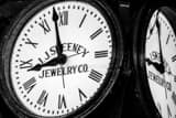 Horizontal The JJ Sweeney Jewelery Clock landscape black and white Photography
