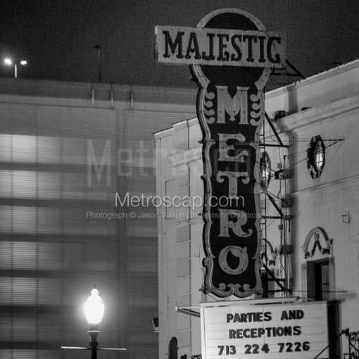 The Houston Majestic Metro -- Houston Black and White Photography