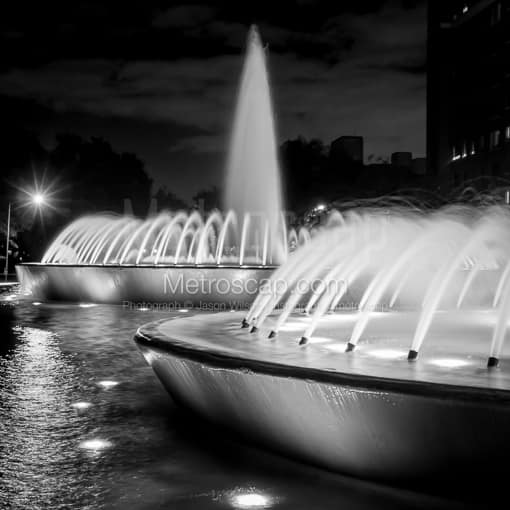 Mecom Fountain -- Houston Black and White Photography