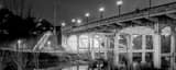 Panoramic The Sabine Bridge in Elanor Tinsley Park landscape black and white Photography