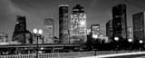 Panoramic The Houston Skyline landscape black and white Photography