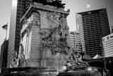 Horizontal East Side of the Soldiers Sailors Monument black and white Photography