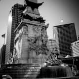 Square East Side of the Soldiers Sailors Monument black and white Photography