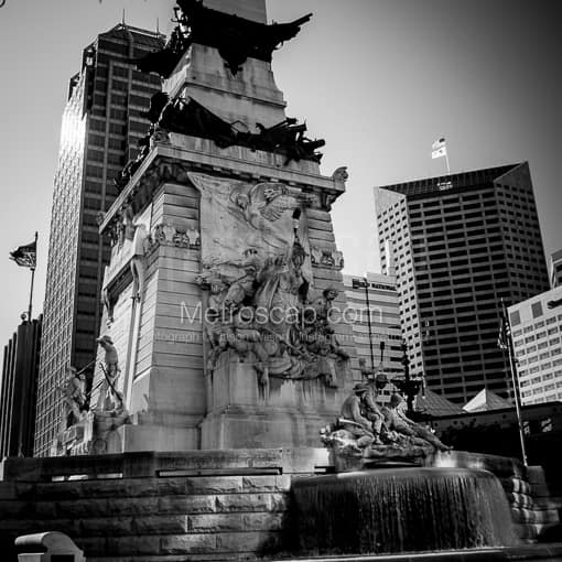 Indianapolis Black and White Photography of East Side of the Soldiers Sailors Monument East Side of the Soldiers Sailors Monument -- Indianapolis Black and White Photography