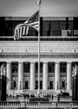 Vertical Golden Eagles near the Indian World War Memorial black and white Photography