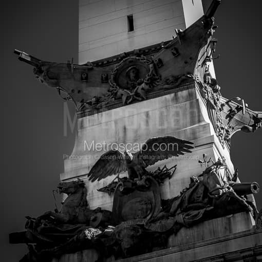 Indianapolis Black and White Photography of Gunships on the Soldiers and Sailors Monument Gunships on the Soldiers and Sailors Monument -- Indianapolis Black and White Photography