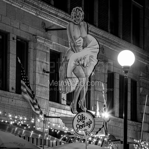 Ike and Jonnys at Night -- Indianapolis Black and White Photography