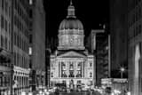 Horizontal The Indiana Capitol Building black and white Photography