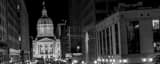 Panoramic The Indiana State Capitol Building on an Angle black and white Photography