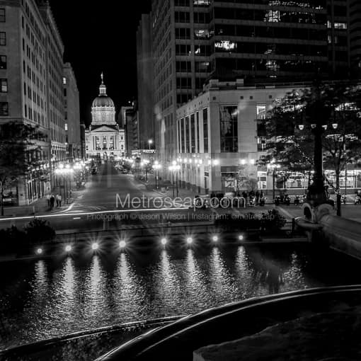 The Indiana Statehouse Building -- Indianapolis Black and White Photography