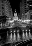 Vertical The Indiana Statehouse Building black and white Photography