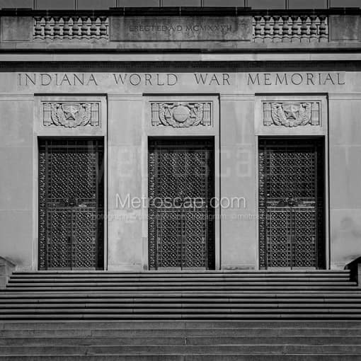 Indiana World War Memorial -- Indianapolis Black and White Photography