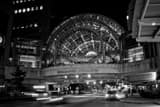 Horizontal The Indianapolis Artsgarden over Washington Boulevard black and white Photography