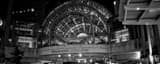 Panoramic The Indianapolis Artsgarden over Washington Boulevard black and white Photography