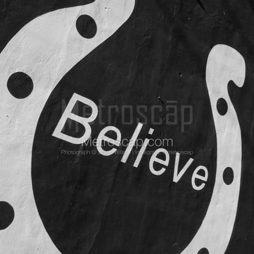 Indianapolis Colts Believe Mural -- Indianapolis Black and White Photography