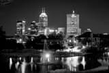 Horizontal The Indy Skyline Tilted black and white Photography