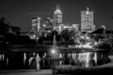 Horizontal The Indianapolis Skyline black and white Photography