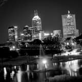 Square The Indy Skyline Tilted black and white Photography