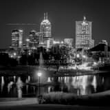 Square The Indianapolis Skyline black and white Photography