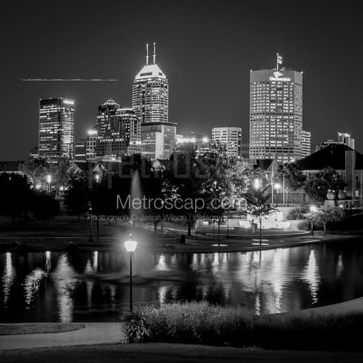 The Indianapolis Skyline -- Indianapolis Black and White Photography