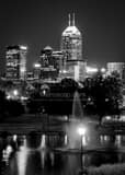 Vertical The Indy Skyline Tilted black and white Photography