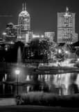 Vertical The Indianapolis Skyline black and white Photography