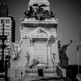 Square Indianas Silent Victors black and white Photography