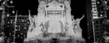 Panoramic The Soldiers and Sailors Monument in Monument Circle black and white Photography