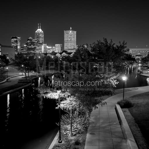 Indianapolis Black and White Photos of The Indianapolis Skyline from the St Clair Street Bridge The Indianapolis Skyline from the St Clair Street Bridge -- Indianapolis Black and White Photos