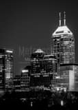 Vertical The Indy Skyline black and white Photography