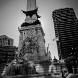 Square Monument Circle black and white Photography