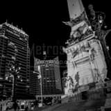 Square Monument Circle in Downtown Indy black and white Photography