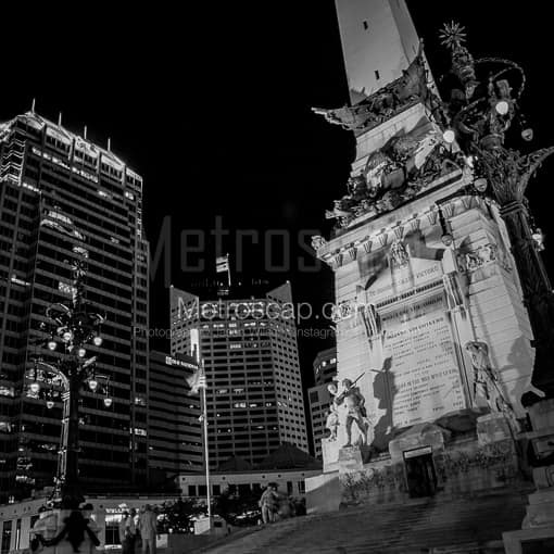 Monument Circle in Downtown Indy -- Indianapolis Black and White Photography