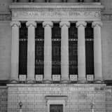 Square The North Face of the Indiana World War Memorial black and white Photography