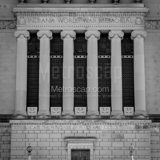 Indianapolis Black and White Photos of The North Face of the Indiana World War Memorial The North Face of the Indiana World War Memorial -- Indianapolis Black and White Photos