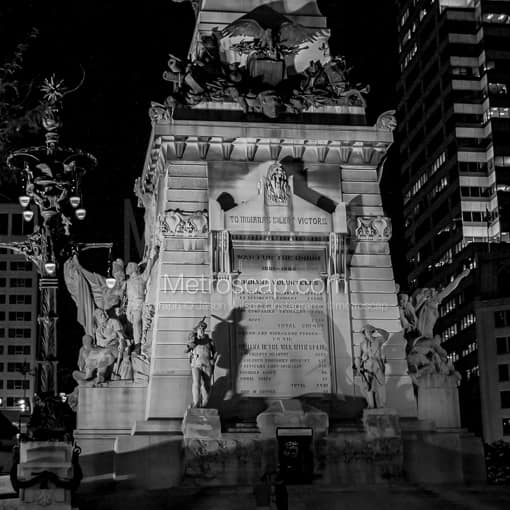 Indianapolis Black and White Photos of A Night-time View of the Soldiers and Sailors Monument A Night-time View of the Soldiers and Sailors Monument -- Indianapolis Black and White Photos