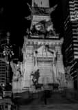 Vertical A Night-time View of the Soldiers and Sailors Monument black and white Photography
