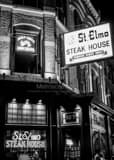 Vertical St. Elmo Steak House black and white Photography