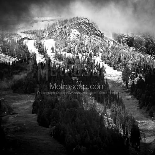 The First Snowfall of the Season in Jackson Hole -- Jackson Hole Black and White Photos