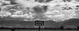 Panoramic Moose Wyoming Sign black and white Photos