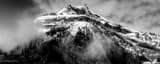 Panoramic Rendezvous Mountain's First Snowfall of the Season black and white Photos