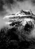 Vertical Rendezvous Mountain's First Snowfall of the Season black and white Photos