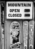 Vertical The Rendezvous Mountain Open-Closed Sign black and white Photos