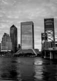Vertical Downtown Jacksonville Florida black and white Photos