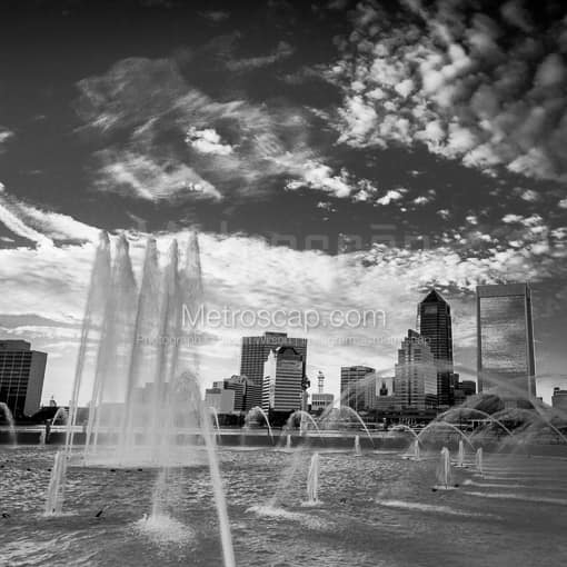 The Friendship Fountain -- Jacksonville Black and White Photography