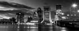Panoramic The Jacksonville Skyline black and white Photos